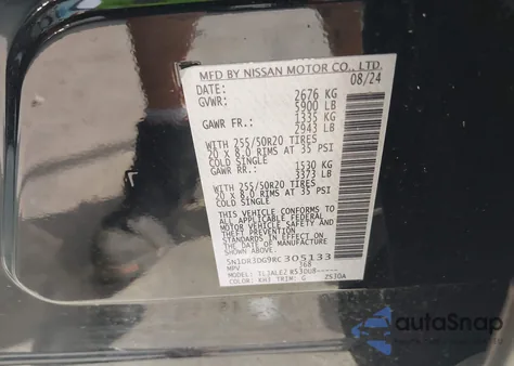 2024 Nissan Pathfinder Platinum Fwd из США, поврежденный, VIN 5N1DR3DG9RC305133